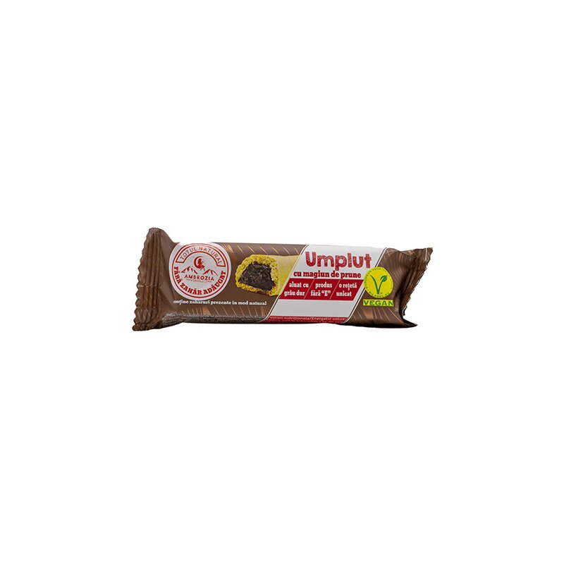 Baton vegan umplut cu magiun de prune, 60g, Ambrozia