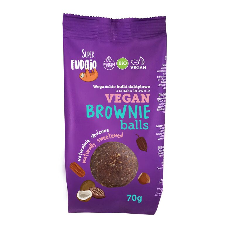 Bilute brownie din curmale, bio, 70g, Super Fudgio