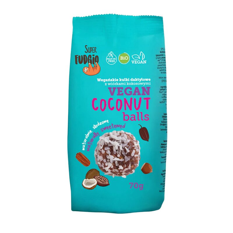 Bilute din curmale cu cocos, bio, 70g, Super Fudgio