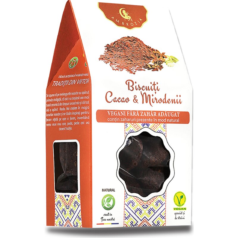 Biscuiti vegani - Cacao & Mirodenii, 130g, Ambrozia