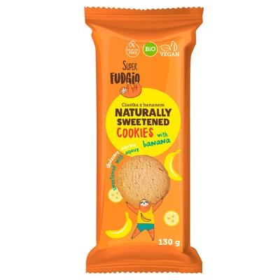 Biscuiti cu agave si banane, bio, 130g, Super Fudgio - PRET REDUS