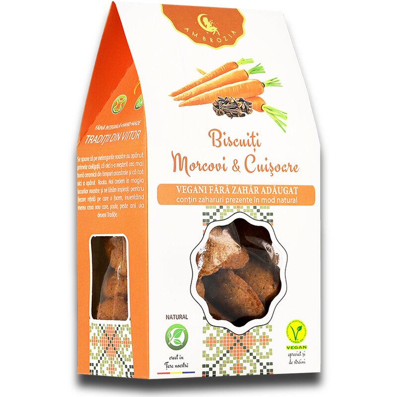 Biscuiti vegani - Morcovi & Cuisoare, 130g, Ambrozia