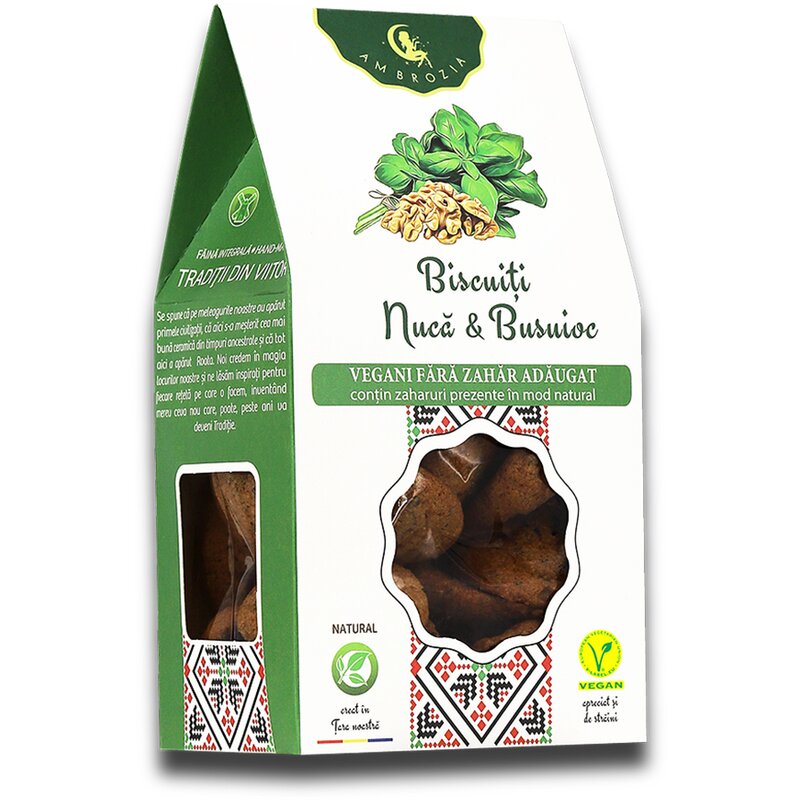 Biscuiti vegani - Nuca & Busuioc, 130g, Ambrozia