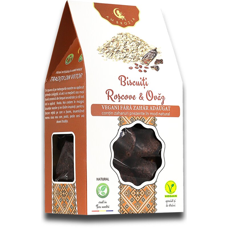 Biscuiti vegani - Roscove & Ovaz, 130g, Ambrozia