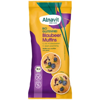 Briose cu afine fara gluten, bio, 140g, 2 buc. Alnavit PRET REDUS