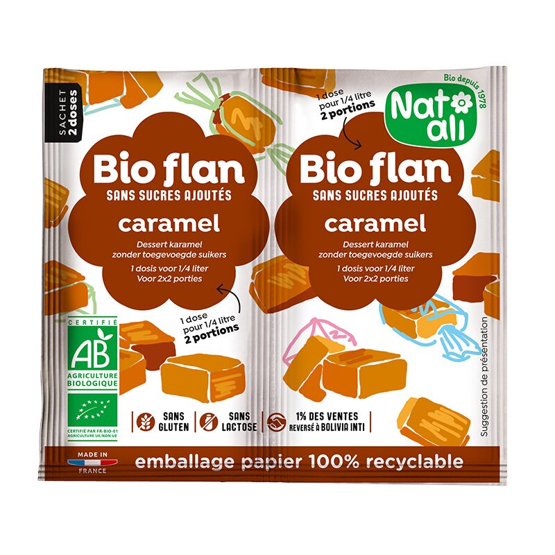 Budinca de caramel, bio, 2 bucati x 5g, Nat-ali