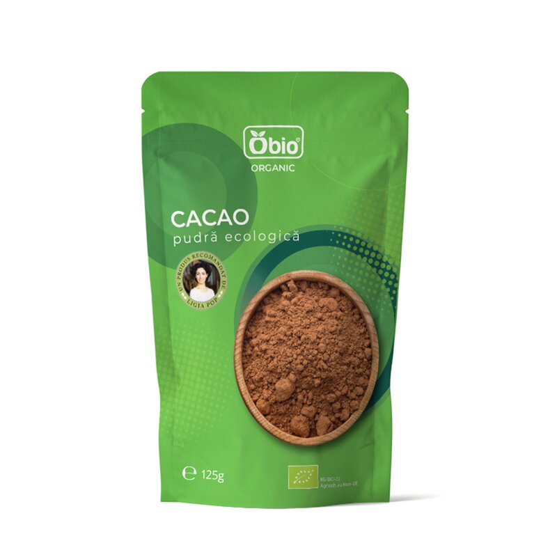 Cacao pudra raw bio, 125g - Obio