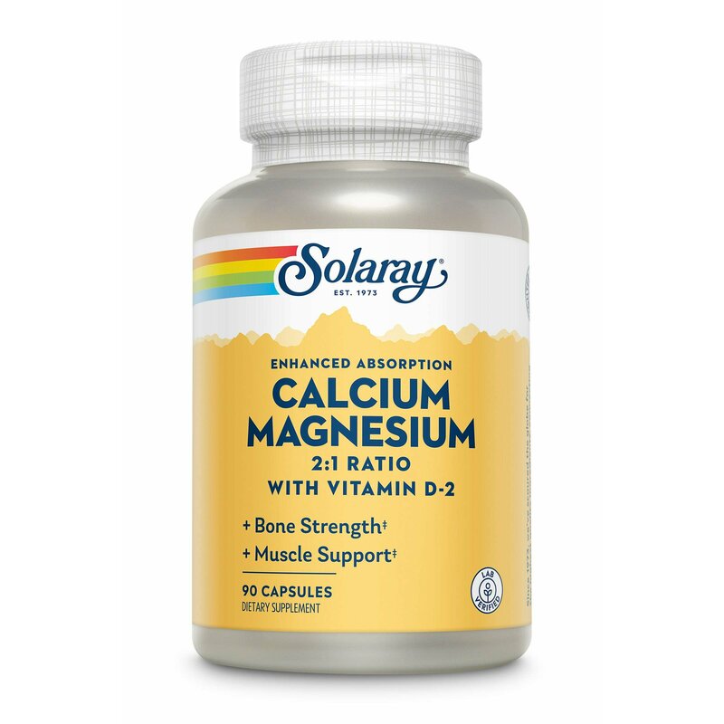 Calcium Magnesium with Vitamin D, Solaray, 90 capsule, Secom