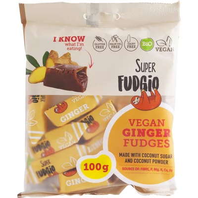 Caramele aroma ghimbir, bio, 100g, Super Fudgio PRET REDUS