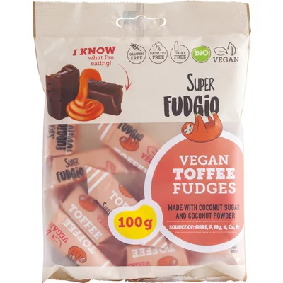 Caramele aroma toffee, bio, 100g, Super Fudgio PRET REDUS