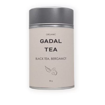 Ceai negru cu bergamota, bio, 80gr, cutie metalica, Gadal Tea