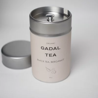 Ceai negru cu bergamota, bio, 80gr, cutie metalica, Gadal Tea