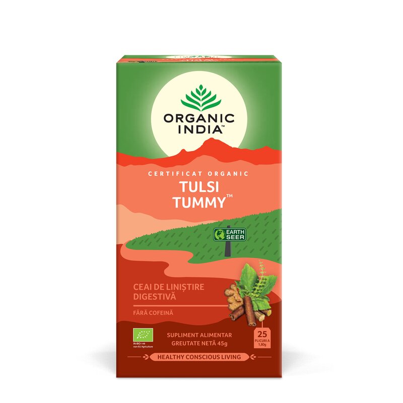 Ceai Tulsi Tummy, 25 plicuri, bio, Organic India