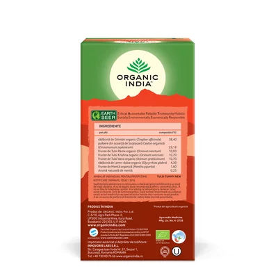 Ceai Tulsi Tummy, 25 plicuri, bio, Organic India