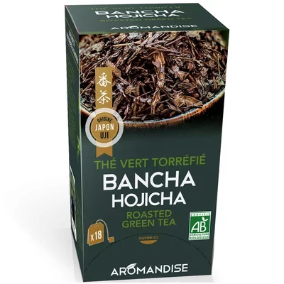 Ceai verde prajit Bancha Hojicha bio 18 pliculete x 2g, Aromandise