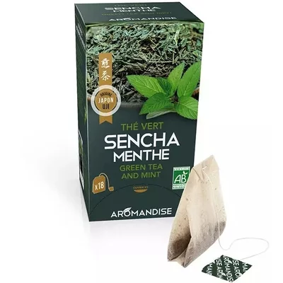 Ceai verde Sencha cu menta bio 18 pliculete x 2g, Aromandise
