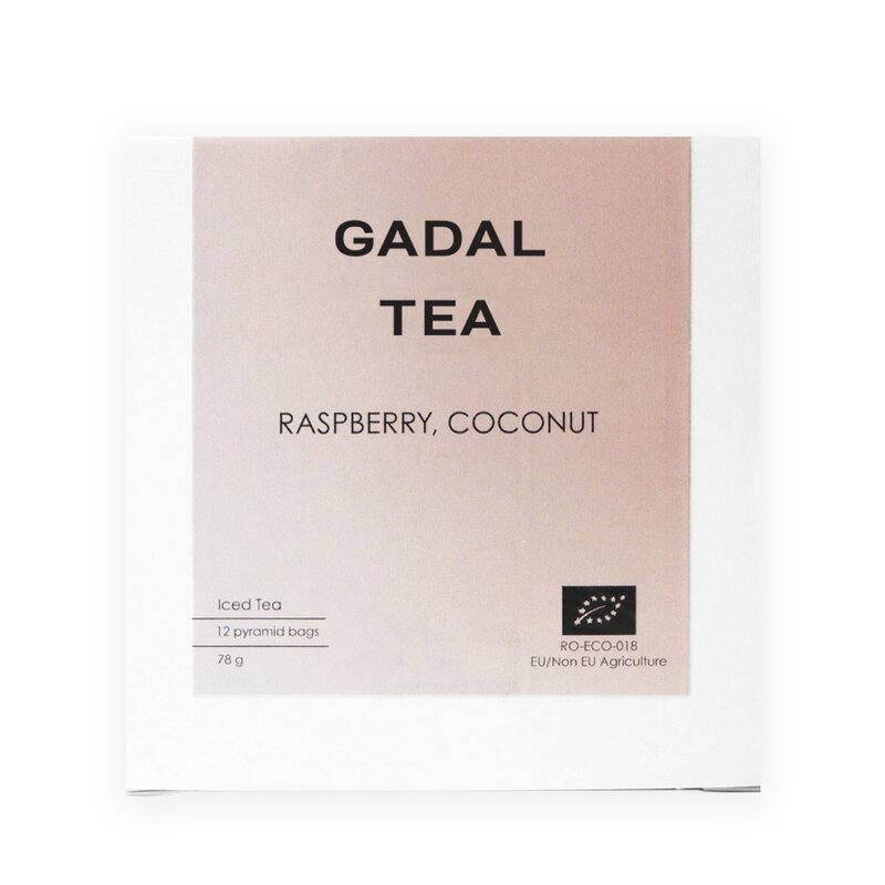 Ceai zmeura si cocos, bio, 12 piramide - ICED TEA, Gadal Tea