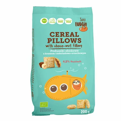 Cereale umplute cu ciocolata si alune de padure fara gluten, bio, 200g, Super Fudgio PRET REDUS