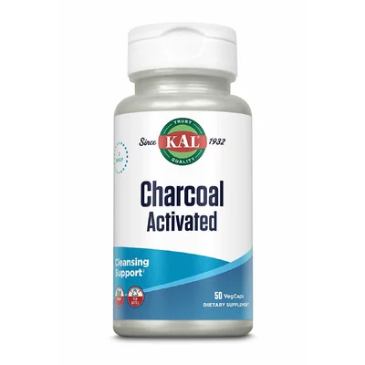 Charcoal Activated (Carbune medicinal) 280mg, KAL, 50 capsule, Secom