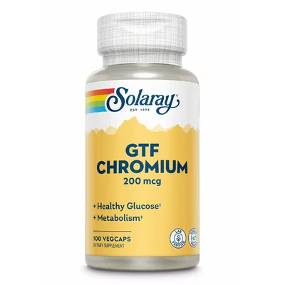 Chromium GTF 200 mcg, Solaray, 100 capsule. Secom