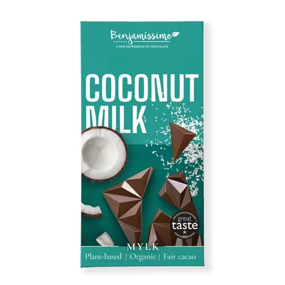 Ciocolata cu cocos, bio, 60g, Benjamissimo PRET REDUS