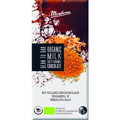 Ciocolata cu lapte si caramel sarat, bio, 100g, Meybona PRET REDUS