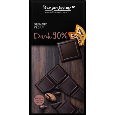 Ciocolata neagra 90% bio, 70g, Benjamissimo PRET REDUS