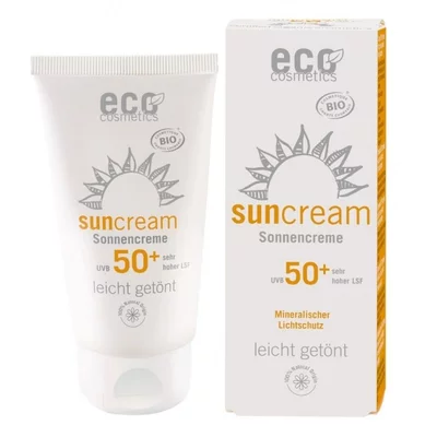 Crema bio cu protectie solara inalta FPS 50+, nuantata, Eco Cosmetics