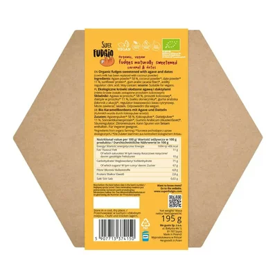 Cutie cadou cu caramele asortate, bio, 195g, Super Fudgio