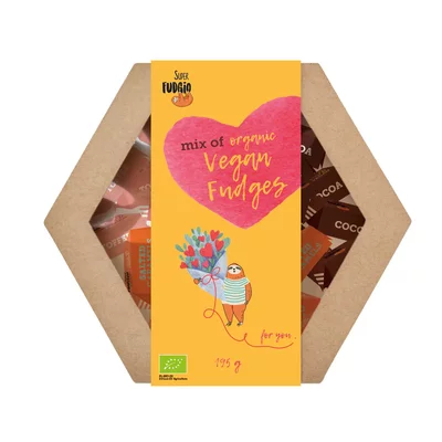 Cutie cadou cu caramele asortate, bio, 195g, Super Fudgio PRET REDUS