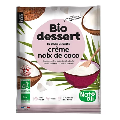 Desert crema cu cocos, bio, 60g, Nat-ali