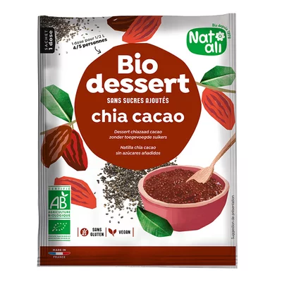 Desert cu chia si cacao, bio, 40g, Nat-ali