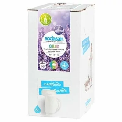 Detergent Bio Lichid Rufe Albe si Color Lavanda 5 L Sodasan