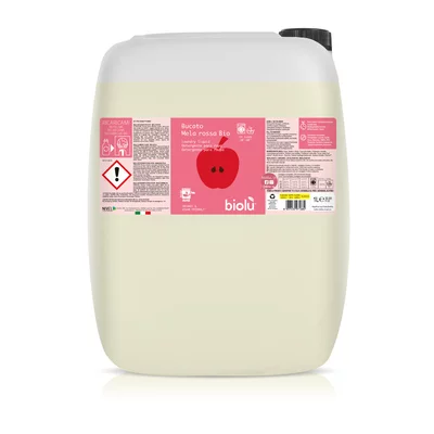 Detergent lichid pentru rufe albe si colorate cu mere rosii ecologic 20l Biolu