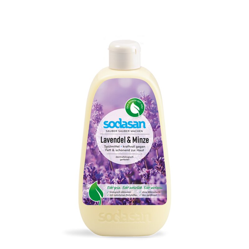 Detergent vase lichid bio lavanda si menta 500 ml Sodasan