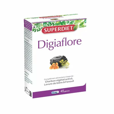 DIGIAFLORE CARBUNE ACTIV SI DROJDIE, 45 capsule, SUPERDIET