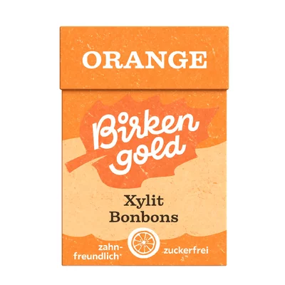 Drajeuri cu xylitol si portocale, 30g, Birkengold