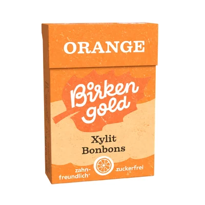 Drajeuri cu xylitol si portocale, 30g, Birkengold