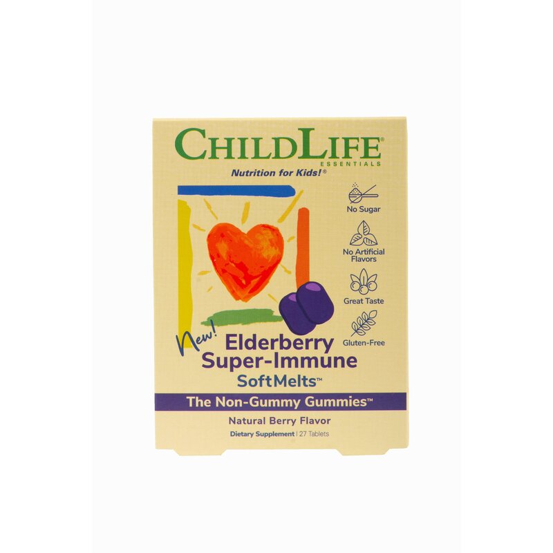 Elderberry Super-Immune SoftMelts™, Childlife Essentials, 27 tablete masticabile, Secom