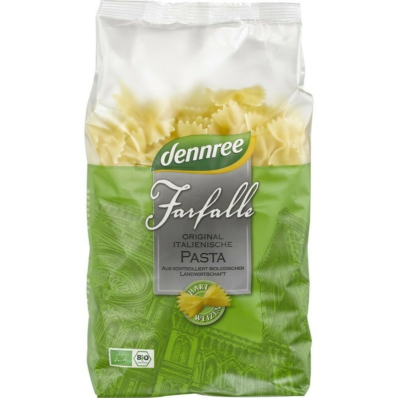 Farfalle din grau dur, bio, 500g, Dennree