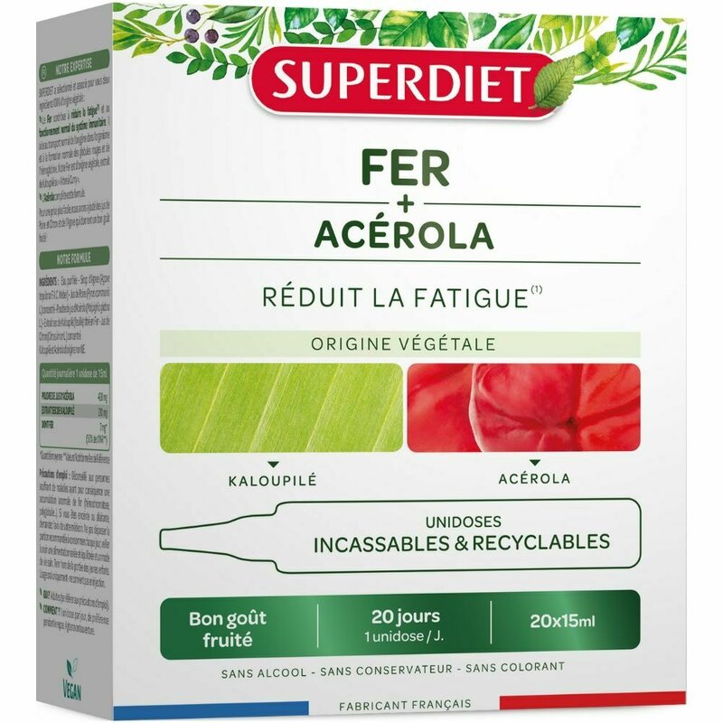 FIER NATURAL + ACEROLA, 20 fiole din PP x 15ml, SUPERDIET