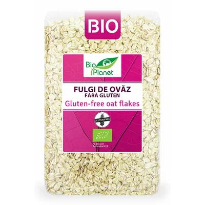 Fulgi de ovaz fara gluten, bio, 1kg, Bio Planet