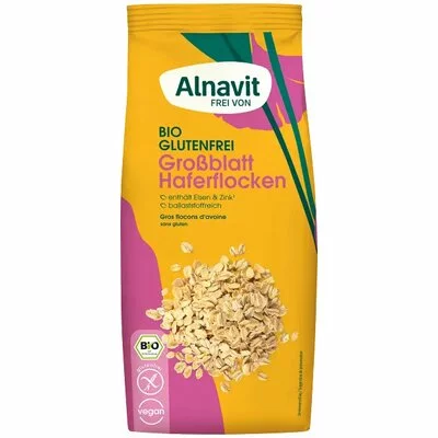 Fulgi de ovaz mari, fara gluten, bio, 450g Alnavit PRET REDUS