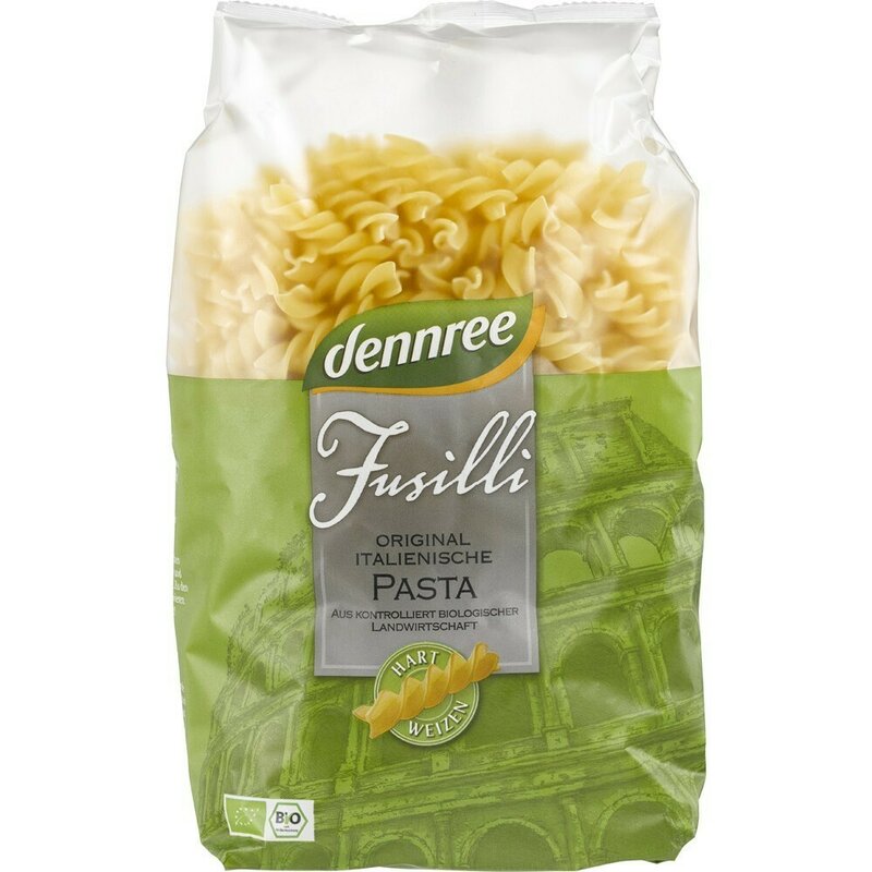 Fusilli din grau dur, bio, 500g, Dennree