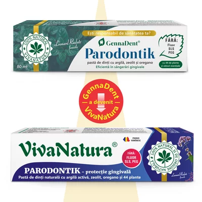 Pasta de dinti 100 % naturala cu argila, zeolit si oregano, fara fluor, 80 ml - Leonard Radutz formula, VivaNatura
