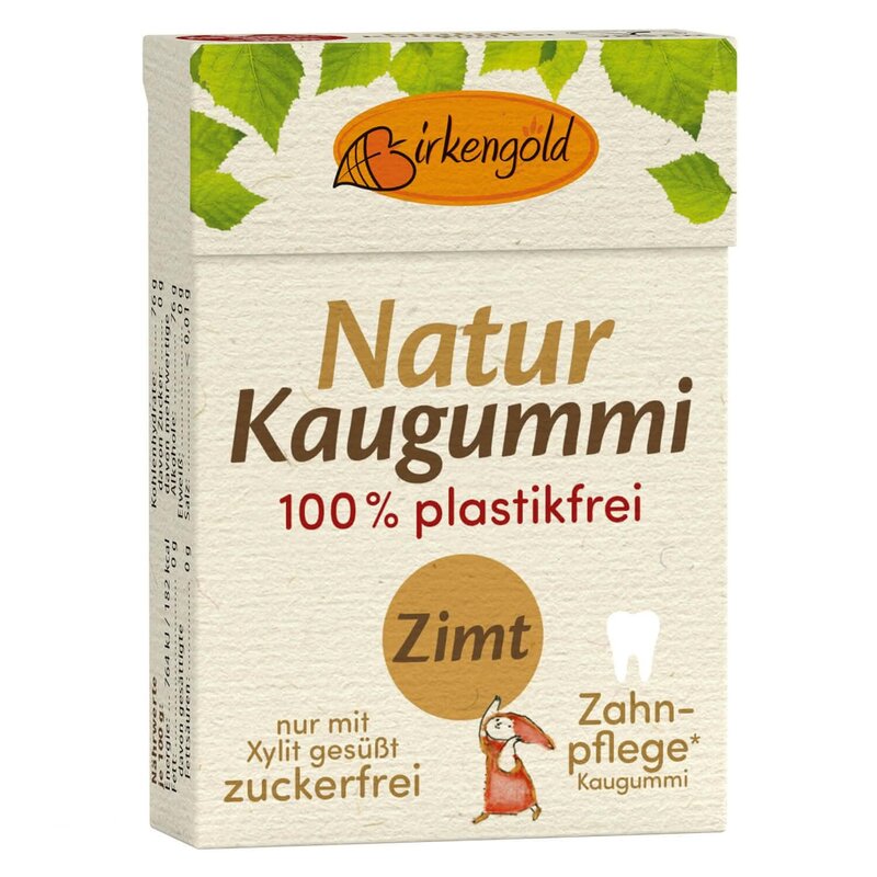 Guma de mestecat naturala cu scortisoara, 28g, Birkengold