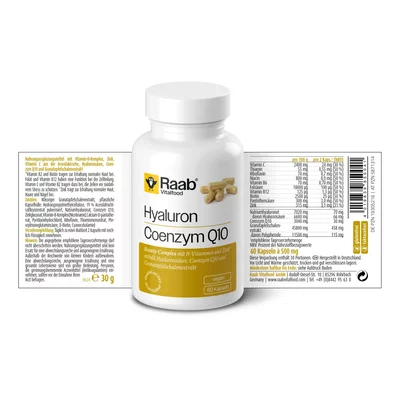 Acid hialuronic - Coenzima Q10 500mg 60 capsule 30g Raab