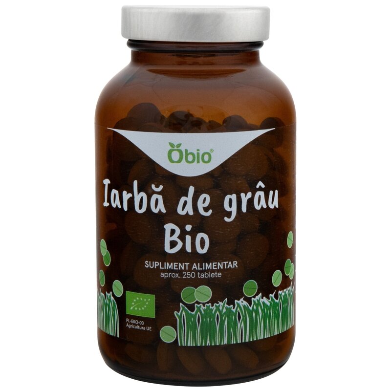 Iarba de grau, bio, 250 tablete (125g), Obio