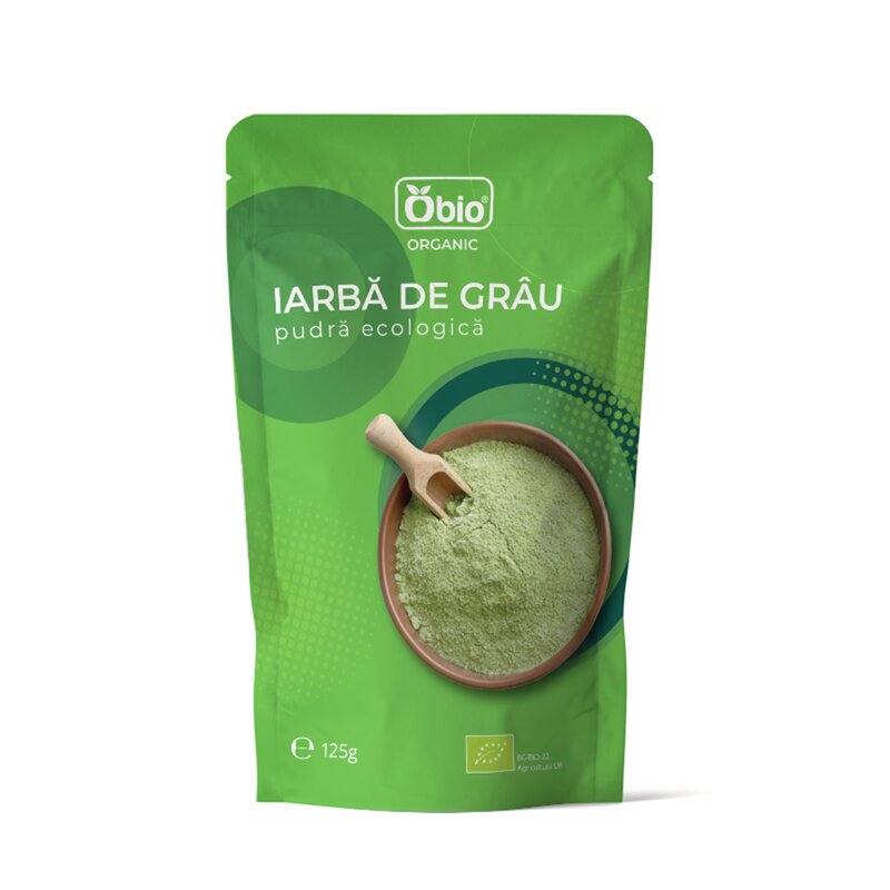 Iarba de Grau Pulbere Organica, 125g - Obio