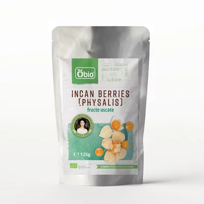 Incan Berries (Physalis) fructe uscate bio, 125g, Obio PRET REDUS